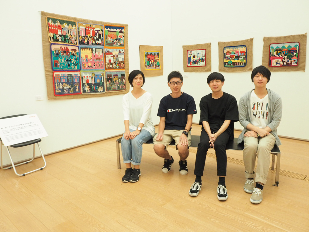 Nagasaki University students who helped setting up the exhibition. (Photo: Tomoko Sakai)